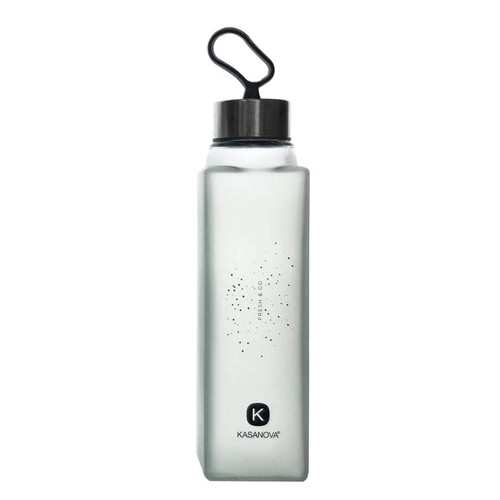 Glas wasserflasche 420ml grau - glas,