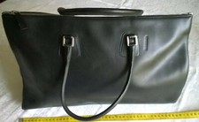 Gr. Handtasche v. Jil Sander, Echtleder, schwarz, 45x28x11 cm, Made in Italy,NEU