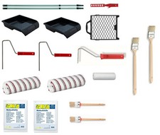 Maler Set Farbroller Farbrolle Malerwalze Verlängerungsstab Farbwanne 18 tlg.