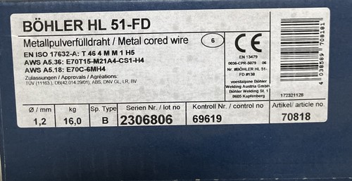 Böhler 1 2mm mag - hl, 1,2mm