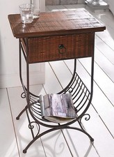 Beistelltisch Kommode m. Zeitungsablage Ablagetisch Telefontisch mit Schublade