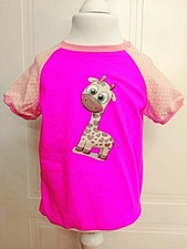 Süßes  rosa T-Shirt,Giraffe,Unikat, Selfmade,Gr.98/104,neu,Jersey,Kita,Urlaub 
