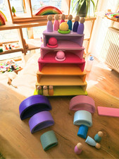 Wooden Pastel Rainbow Stacker