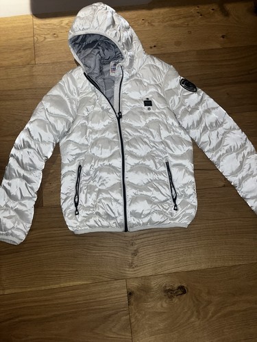 Weiße blauer daunenjacke - weiße,