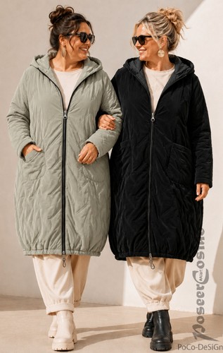 Lagenlook parka stepp mantel - parka, stepp-mantel