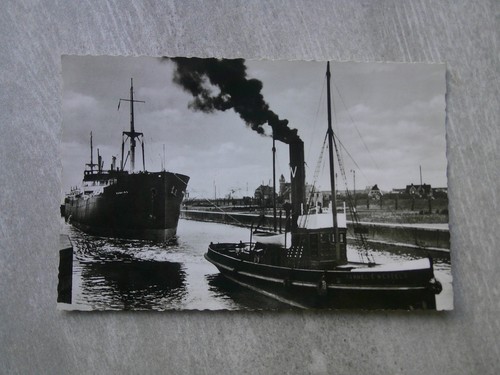 Emden hafen boot - ak, schiff