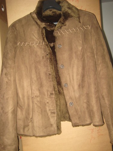 Vintage jacke faux - vintage, faux-wildleder
