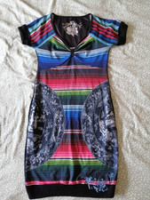 Desigual Damen Kleid, Gr. M, Mehrfarbig, Gestreift,