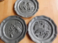 Zink-Teller, 3 Stück,  22 cm