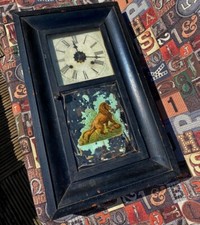 Wanduhr Waterbury USA Regulator Vintage Shabby Chic Retro Landhaus Uhr Holz ..