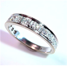 Ring Memory 585 Gold 0.50 ct Diamanten Gr. 58,5 / 18,6 mm änderbar 4g Weißgold