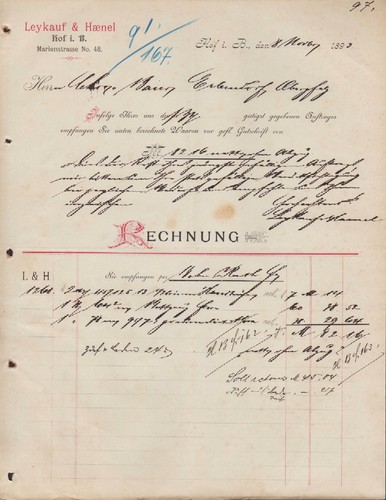 Hof rechnung 1893 - i.,