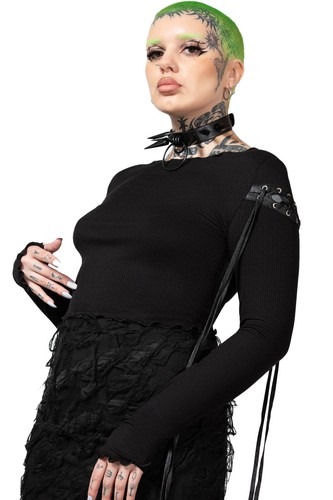 Killstar langarm crop top - top,