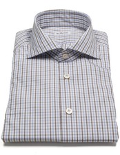 Kiton Hemd in hellblau / braun