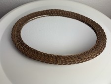 Ovaler vintage spiegel - spiegel, rattan