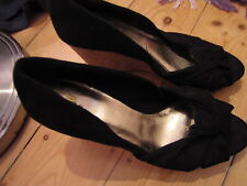 Schuhe mit Kork, schwarzes Wildleder, Gr 40, Highheals, wenig getragen