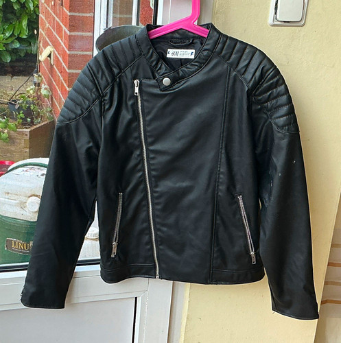 Damen bikerjacke lackleder - h&m,