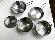 IKEA DUKTIK Kinderküche Topf-Set 5-teilig stahlfarben * Komplett, Wie Neu