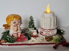 WEIHNACHTSDEKO SET ALABASTERGIPS HANDARBEIT UNIKAT