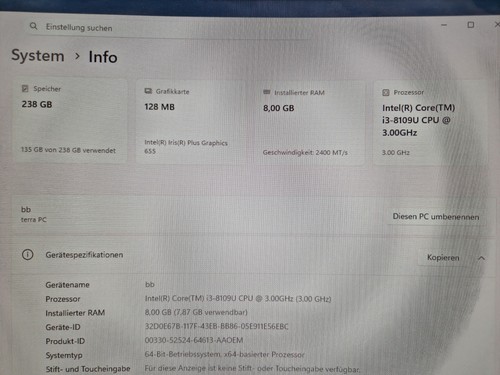 Terra nuc intel core 8109u - nuc,