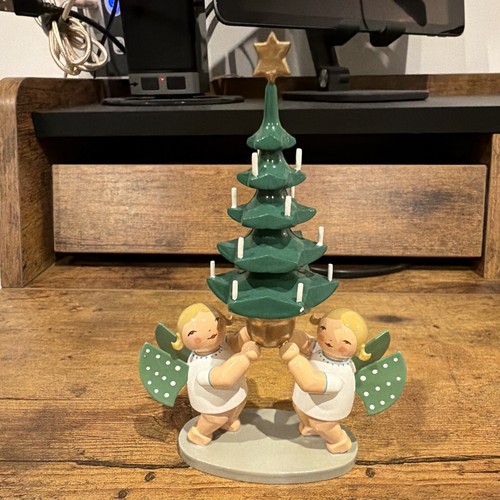 Erzgebirge holzfigur engel mit - engel,