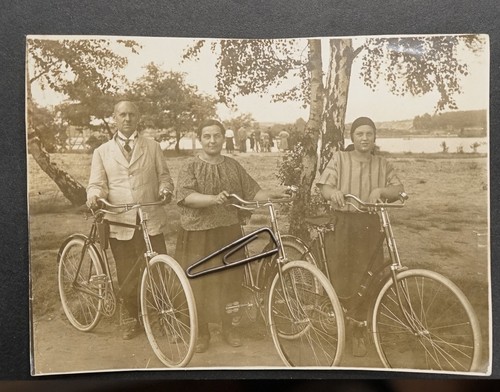 Foto portrait frau fahrrad - foto,