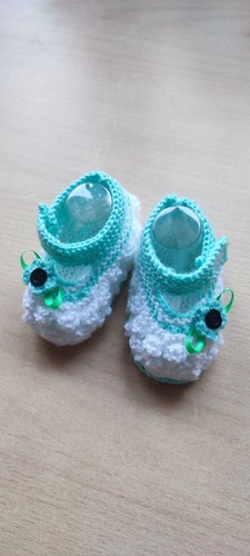 Babyschuhe gestrickt ballerina - babyschuhe,