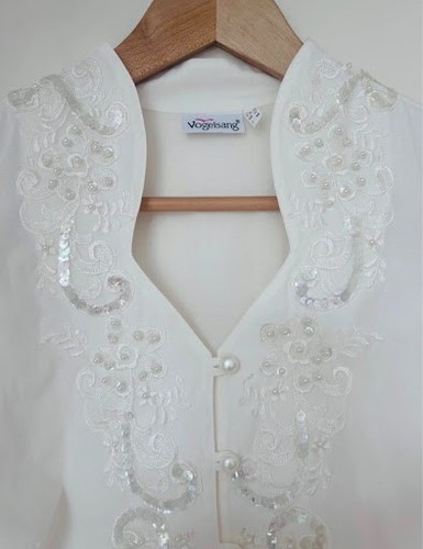 Vintage vogelsang bluse - vintage, weiß