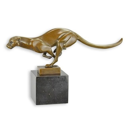Bronzefigur rennender puma - bronzefigur,,