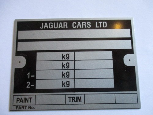 Typenschild plate jaguar - typenschild,