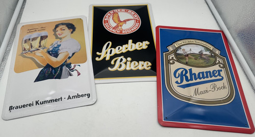 3xset blechschilder bier - 3xset,