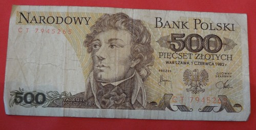 Banknote polen 500 zloty 1982 - banknote,