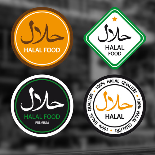 Aufkleber halal food - "halal",