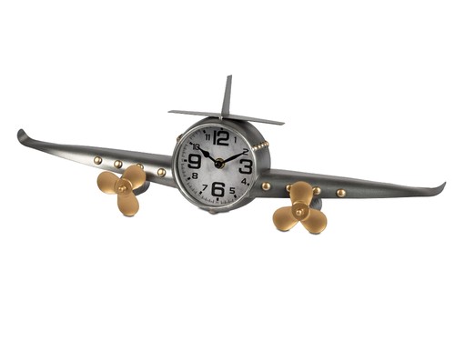 Wanduhr flugzeug silber - wanduhr,