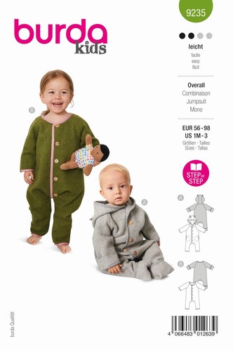 Schnittmuster babyoverall mit - schnittmuster,