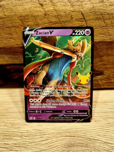 Zacian pokemon karte - v,