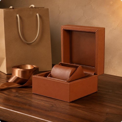 Uhrenbox aus leder mit - uhrenbox,