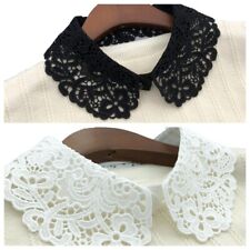 Damen Spitze Stickerei Blume gefälschter Kragen Rundhals Revers Tops Halsband