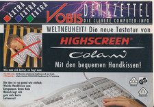 Vobis Denkzettel alter Prospekt 11.September 1993 Highscreen Colani Tastatur etc