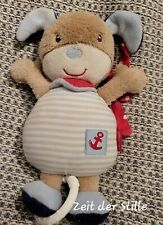 BABYDREAM Spieluhr Hund Bär  grau braun, blau weiß gestreift Anker