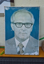 Erich Honecker DDR 83 x 60 x 2,5 Gross Massiv big Bild Foto Portrait original
