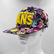 Vans - Baseballmütze Sommer breite flache Krempe bestickt | buntes Blumenmuster...