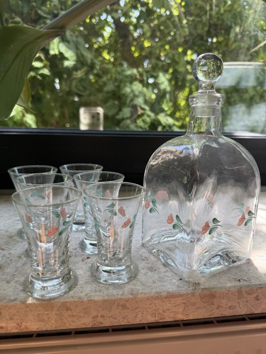 Glaskaraffe mit schnapsgläser - glaskaraffe,