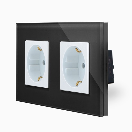 Fach glas steckdose - 2-fach,