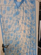 1.Fadenstore ,Gardine, Schal, Hellblau, 104 cm x 210 cm