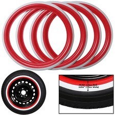 14" Red White Portawall Tire