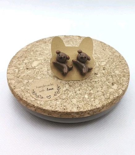 Ohrringe ohrstecker hund braun - hund,