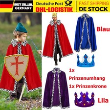 Adult Kinder Umhang Königsumhang Junge Karneval Cosplay Königskrone Cape NEU DE!