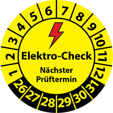 Prüfplakette Elektro-Check, Prüfaufkleber, Prüfetikett, Plakette E-Check