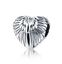 Charm Perle Herz Flügel Engel 925 Silber - Anhänger für Pandora Armband
